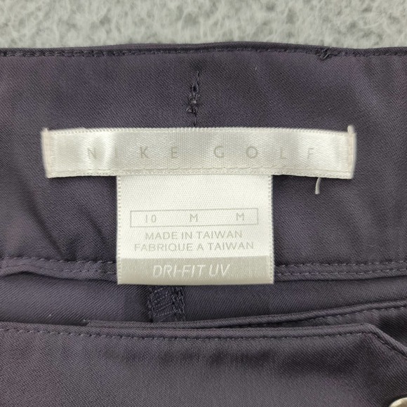 Nike Golf Pants Womens 10 Medium Purple‎ Dri-Fit UV Capri Cuffed Swoosh Logo - Picture 11 of 16